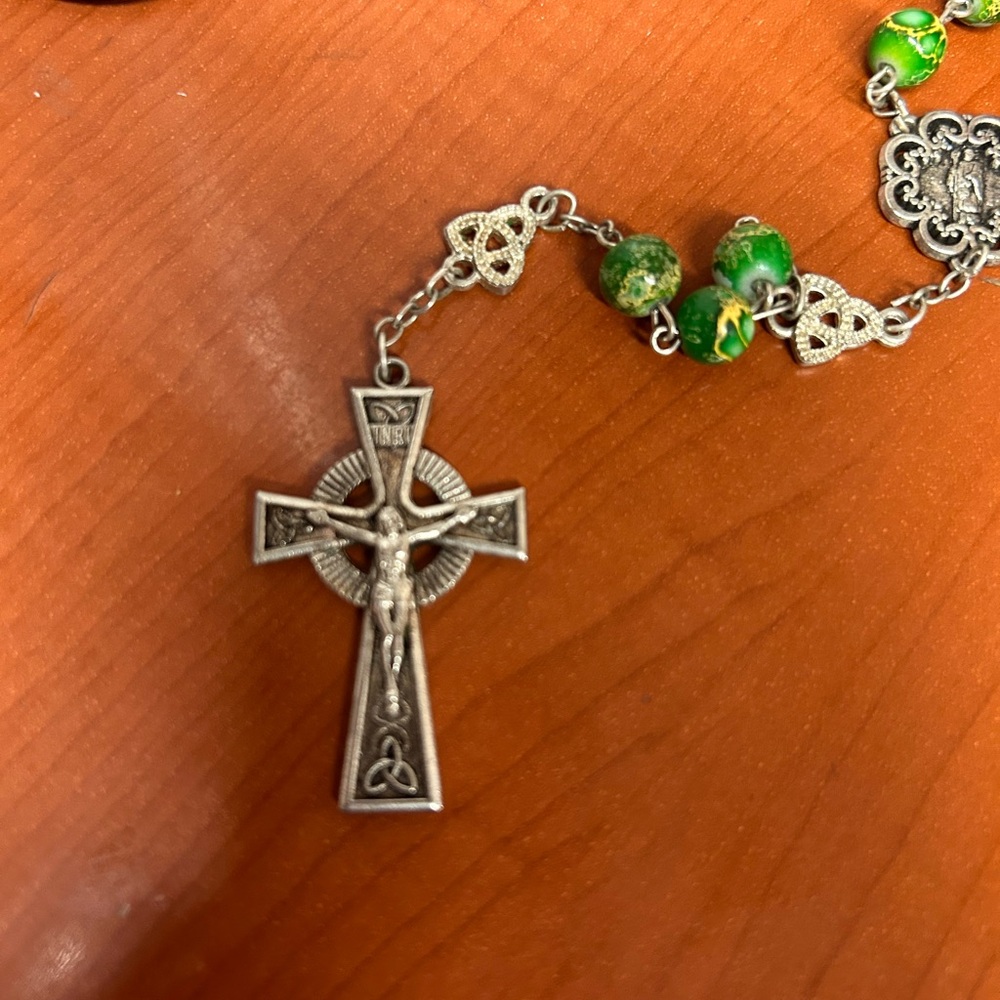 INRI Irish Rosary with Celtic knots